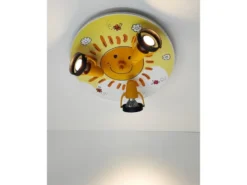Coole Deckenlampe mit Sonnen Motiv für Kinderzimmer 3 flammig schwenkbar Ø 35cm