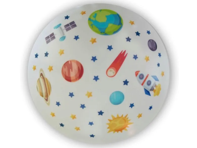Coole Deckenlampe mit Weltall Motiv fürs Kinderzimmer, bunt Ø 35cm