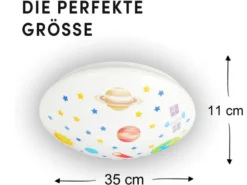 Coole Deckenlampe mit Weltall Motiv fürs Kinderzimmer, bunt Ø 35cm