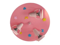 Coole Deckenlampe Natur Motive für Kinderzimmer 3 flammig schwenkbar Rosa Ø 35cm