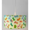Coole Dino LED Hängelampe für Kinderzimmer mit Stoffschirm, bunt Ø 35cm