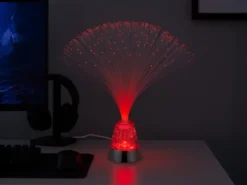 Coole Faserlampe mit RGB Farbwechsel, auch Batteriebetrieb geeignet, Höhe 31,5cm