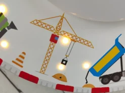 Coole LED Deckenleuchte Baustelle fürs Kinderzimmer Schlummerlicht bunt Ø54cm