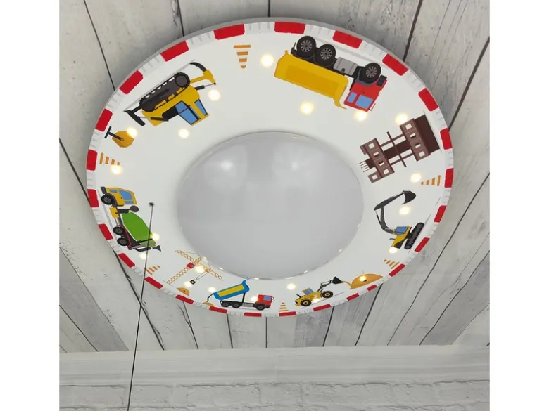 Coole LED Deckenleuchte Baustelle fürs Kinderzimmer Schlummerlicht bunt Ø54cm