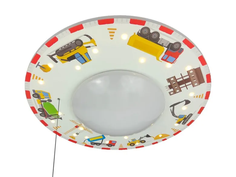 Coole LED Deckenleuchte Baustelle fürs Kinderzimmer Schlummerlicht bunt Ø54cm