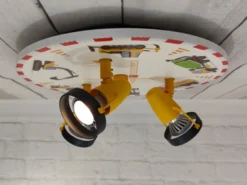 Coole LED Deckenleuchte Baustelle fürs Kinderzimmer 3 flammig schwenkbar Ø35cm