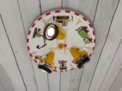 Coole LED Deckenleuchte Baustelle fürs Kinderzimmer 3 flammig schwenkbar Ø35cm