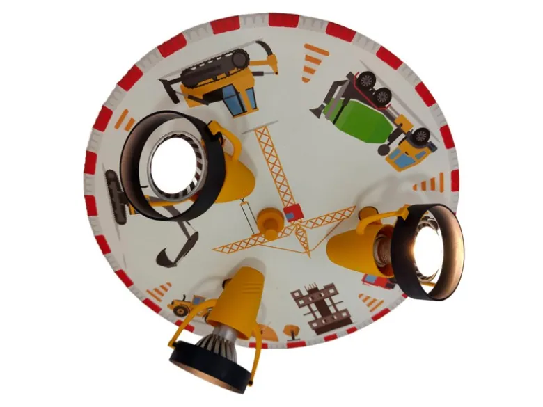 Coole LED Deckenleuchte Baustelle fürs Kinderzimmer 3 flammig schwenkbar Ø35cm