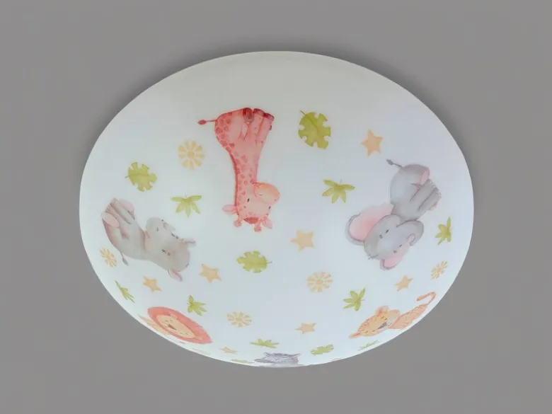 Coole LED Deckenleuchte dimmbar mit Safari Motiv fürs Kinderzimmer, bunt Ø 35cm