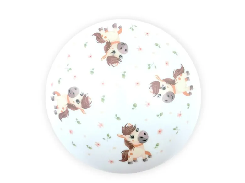 Coole LED Deckenleuchte dimmbar mit Pony Motiv fürs Kinderzimmer, bunt Ø 35cm