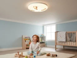 Coole LED Deckenleuchte dimmbar mit Pony Motiv fürs Kinderzimmer, bunt Ø 35cm