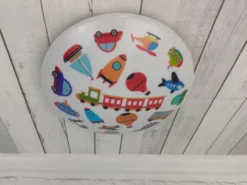 Coole LED Deckenleuchte dimmbar mit Fahrzeugen Motiv fürs Kinderzimmer Ø 35cm