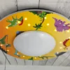 Coole LED Deckenleuchte Dino Motiv fürs Kinderzimmer Schlummerlicht bunt Ø54cm