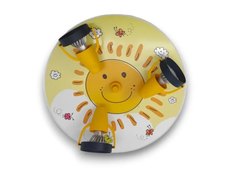 Coole LED Deckenleuchte Sonne fürs Kinderzimmer 3 flammig schwenkbar Ø35cm