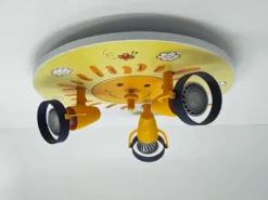 Coole LED Deckenleuchte Sonne fürs Kinderzimmer 3 flammig schwenkbar Ø35cm