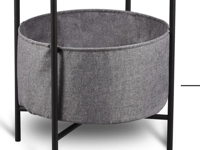 Couchtisch 2er Set aus Metall mit Stoff Korb Höhe 61cm