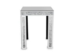 Couchtisch 2er Set mit Spiegelglas und Glitzereffekt, Höhe 50cm