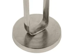 Couchtisch 2er Set rund aus Metall in Silber, Höhe 61cm