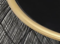 Couchtisch MIKA 2 teilig - Korbtisch Metall in Schwarz mit Goldakzenten
