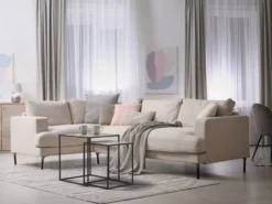 Couchtisch SHANIA 2er Set - Satztisch Metall in Schwarz Silber