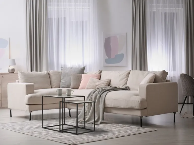 Couchtisch SHANIA 2er Set - Satztisch Metall in Schwarz Silber