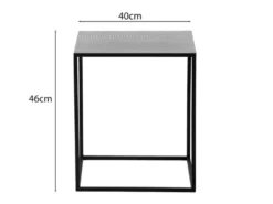 Couchtisch SHANIA 2er Set - Satztisch Metall in Schwarz Silber