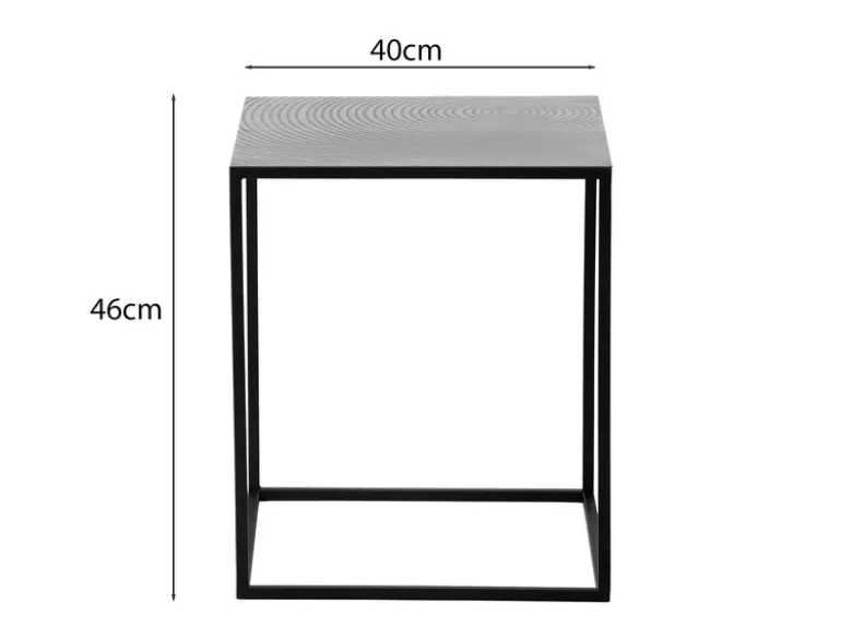Couchtisch SHANIA 2er Set - Satztisch Metall in Schwarz Silber