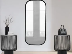 Couchttisch 2 teilig Korbtisch Metall Schwarz mit Tischplatte Silber, Höhe 46cm