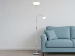Deckenfluter ERZWO mit flexibler Leselampe, Höhe 180cm
