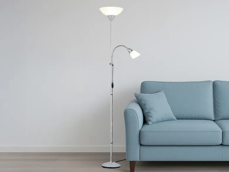 Deckenfluter ERZWO mit flexibler Leselampe, Höhe 180cm
