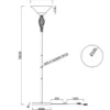 Deckenfluter Landhausstil Rostoptik mit Glasschirm Weiß & E27 LED, Höhe 180cm