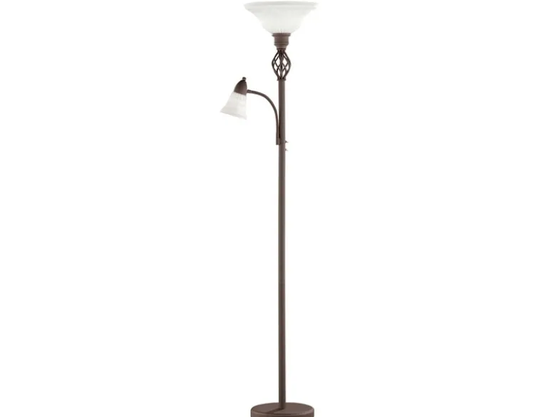 Deckenfluter RUSTICA im Landhausstil Rostoptik mit Leselampe, Höhe 180cm