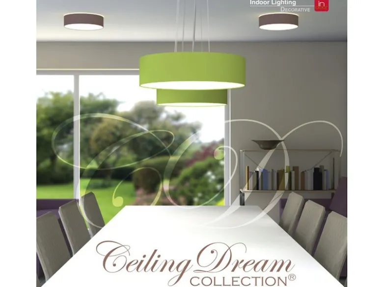 Deckenlampe CEILING DREAM, Stoff Grau / Abdeckung satiniert, Ø 40cm