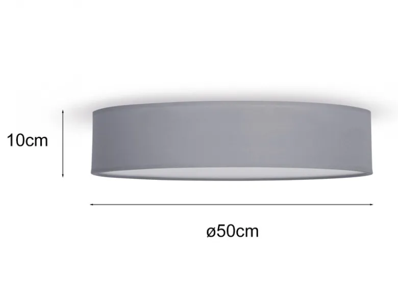 Deckenlampe CEILING DREAM, Stoff Grau / Abdeckung satiniert, Ø 50cm