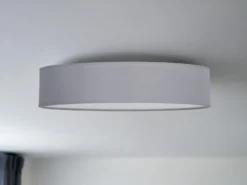 Deckenlampe CEILING DREAM, Stoff Grau / Abdeckung satiniert, Ø 50cm
