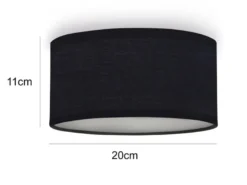 Deckenlampe CEILING DREAM, Stoff Schwarz / Abdeckung satiniert, Ø 20cm