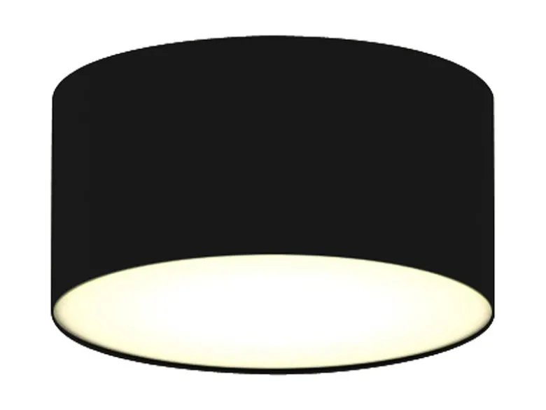 Deckenlampe CEILING DREAM, Stoff Schwarz / Abdeckung satiniert, Ø 20cm