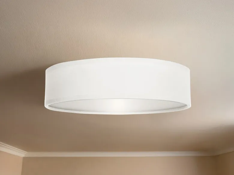 Deckenlampe CEILING DREAM, Stoff Weiß / Abdeckung satiniert, Ø 40cm