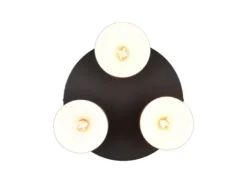 Deckenleuchte AGUDO 3-flammig Metall Lampenschirme Coffee Töne, Ø 37cm