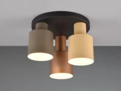 Deckenleuchte AGUDO 3-flammig Metall Lampenschirme Coffee Töne, Ø 37cm