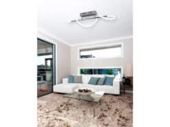 Deckenleuchte ARGOS in Chrom LED Schlauch Weiß, dimmbar, Breite 105cm