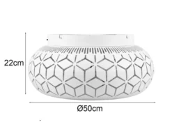 Deckenleuchte BIDAR mit Ventilator & Fernbedienung in Weiß, Ø 50cm