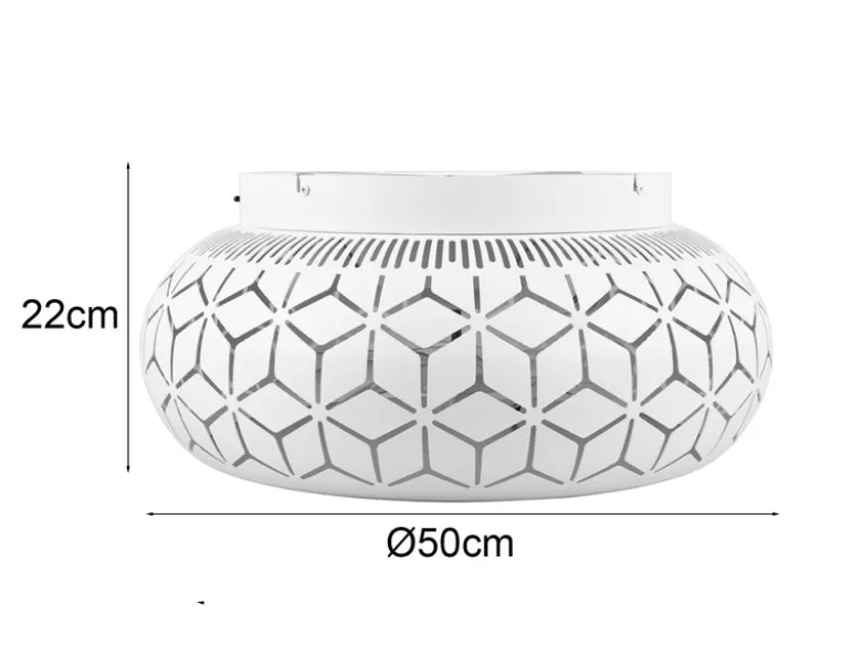 Deckenleuchte BIDAR mit Ventilator & Fernbedienung in Weiß, Ø 50cm