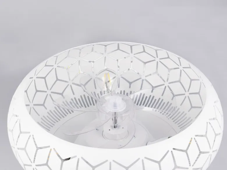 Deckenleuchte BIDAR mit Ventilator & Fernbedienung in Weiß, Ø 50cm