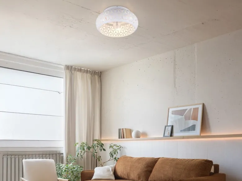 Deckenleuchte BIDAR mit Ventilator & Fernbedienung in Weiß, Ø 50cm