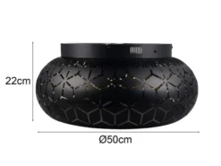Deckenleuchte BIDAR mit Ventilator & Fernbedienung in Schwarz/Gold, Ø 50cm