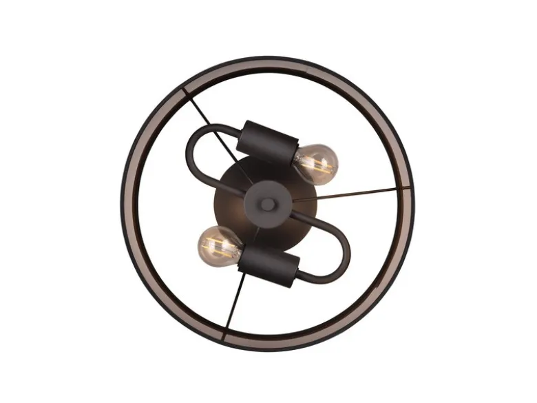 Deckenleuchte DAVOS mit Stoffschirm in Taupe/Gold, Ø 30cm
