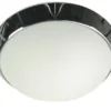 Deckenleuchte / Deckenschale rund, Opalglas matt, Dekorring Chrom, Ø 50cm