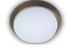 Deckenleuchte / Deckenschale, Opalglas matt, Dekorring Altmessing, Ø 50cm