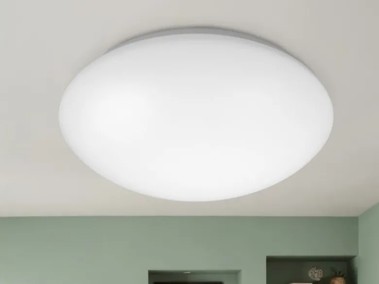 Deckenleuchte / Deckenschale rund, Kunststoff opalweiß, Ø 29 cm
